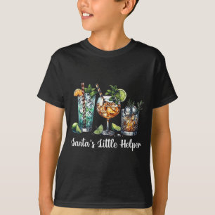 Retro Funny Santa's Little Helper Martini Merry Ch T-Shirt