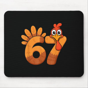 Retro Funny Six Seven 6 7 Meme Thanksgiving Turkey Mouse Mat