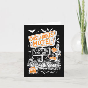 Retro Funny Skeleton Dust And Bones Motel Spooky H Card