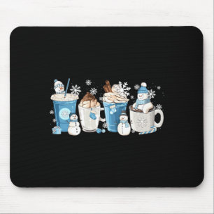 Retro Funny Snowman Winter Coffee C Latte Cozy Sea Mouse Mat
