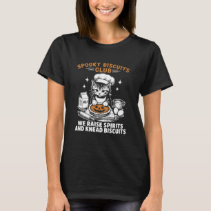 Retro Funny Spooky Biscuits Club Cat Lovers Pastry T-Shirt
