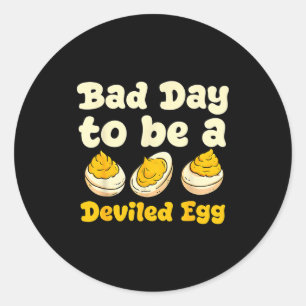 Retro Funny Thanksgiving Dinner Bad Day To Be A De Classic Round Sticker