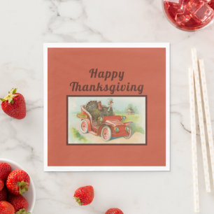 Retro Funny Thanksgiving Meme Cute Turkey Cartoon Napkin
