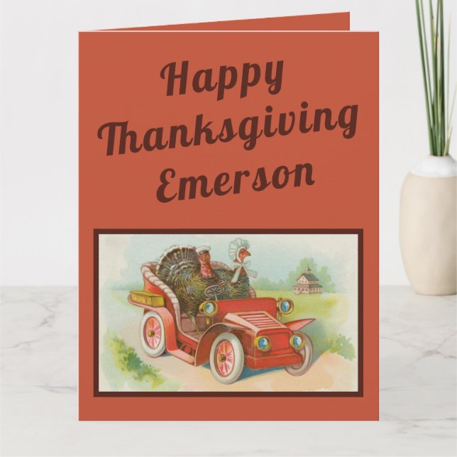 Retro Funny Thanksgiving Memes Cute Turkey Cartoon Card (Front)