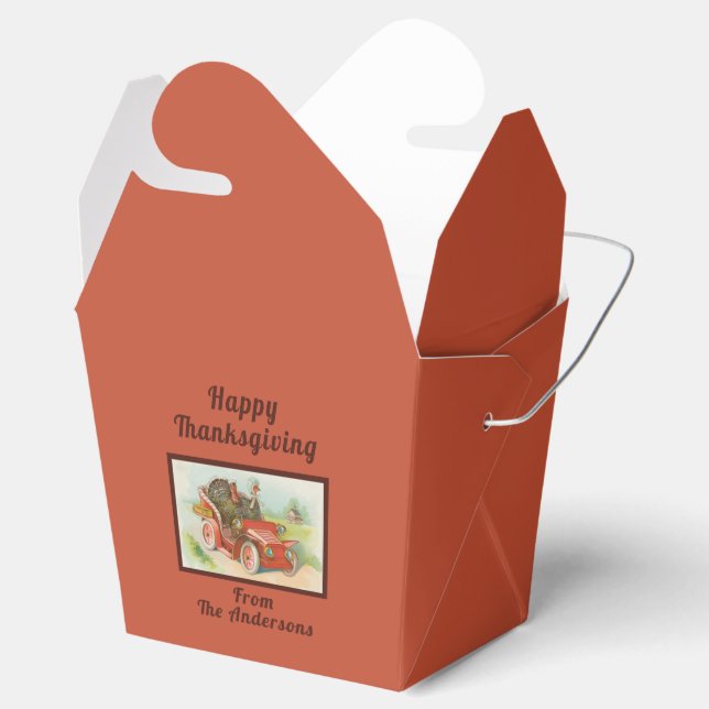 Retro Funny Thanksgiving Memes Cute Turkey Cartoon Favour Box (Opened)