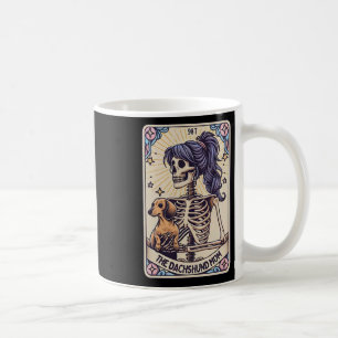Retro Funny The Dachshund Mum Tarot Card Skeleton Coffee Mug