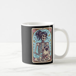Retro Funny The Pug Dog Mum Tarot Card Skeleton Ha Coffee Mug