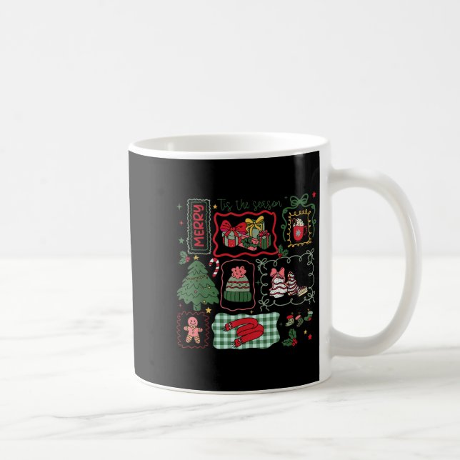 Retro Funny Tis The Season Christmas Doodle Cute X Coffee Mug (Right)