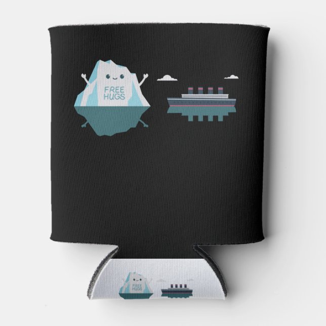Retro Funny Titanic Iceberg 1912 Cruis Vessel Can Cooler (Front)