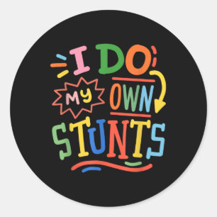 Retro Funny Toddler Kids Cute Boys Girls I Do My O Classic Round Sticker