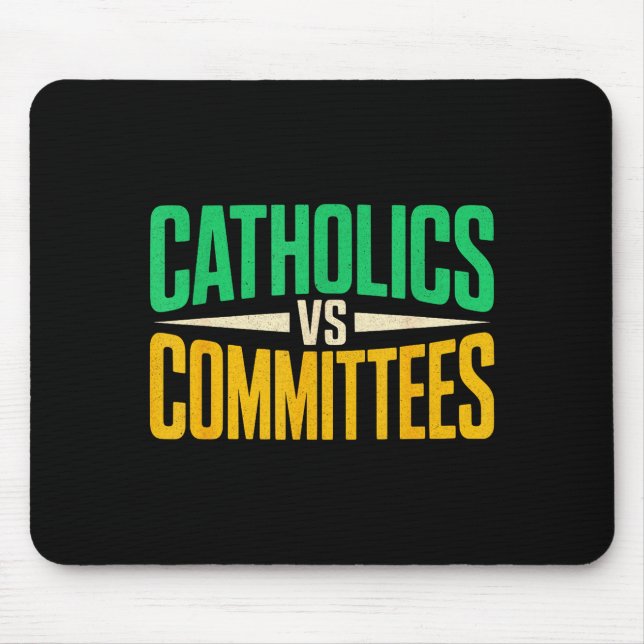 Retro Funny Trendy Sarcastic Saying Catholics Vs C Mouse Mat (Front)