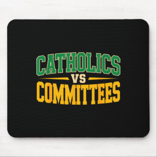 Retro Funny Trendy Sarcastic Saying Catholics Vs C Mouse Mat