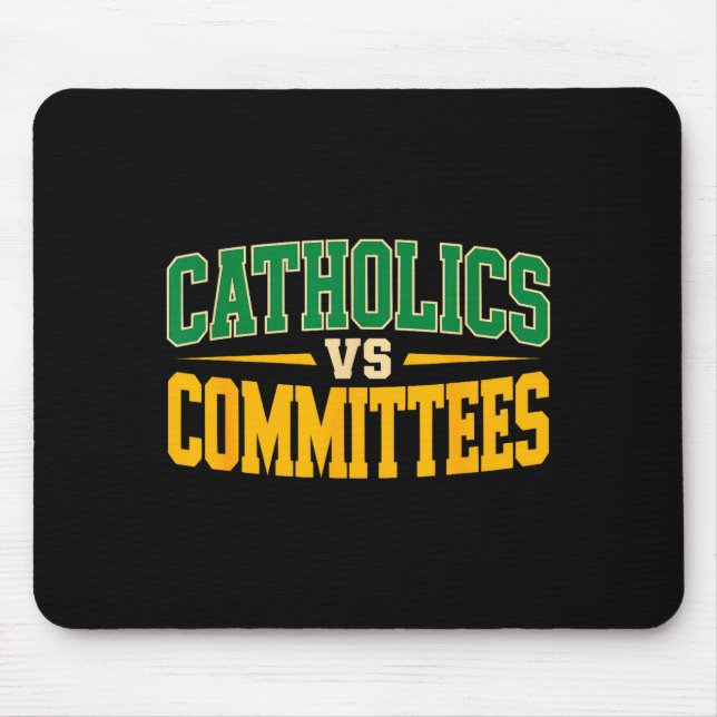 Retro Funny Trendy Sarcastic Saying Catholics Vs C Mouse Mat (Front)