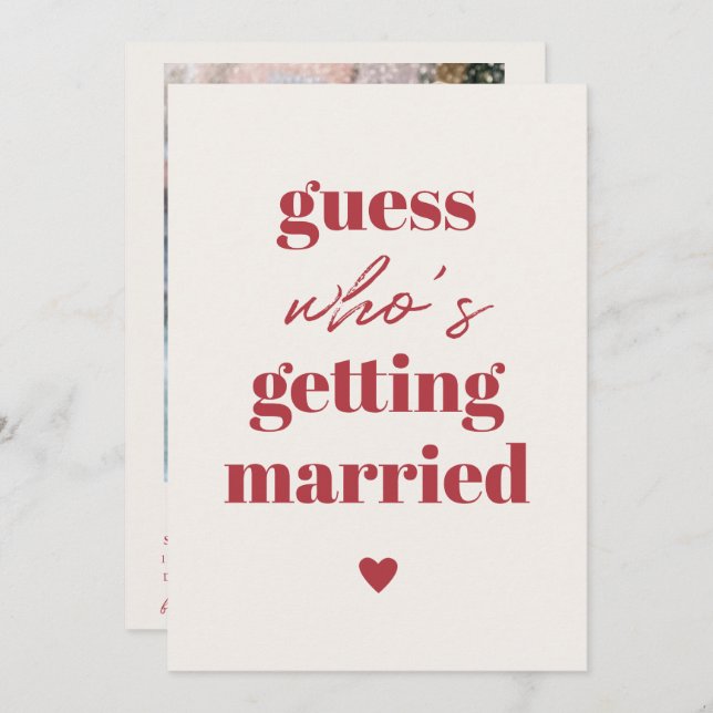 Retro Funny Typography Wedding save the date (Front/Back)