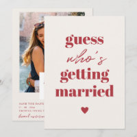 Retro Funny Typography Wedding save the date