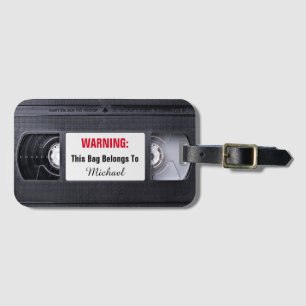 Retro Funny Vintage VHS Cassette Tape Old Fashion Luggage Tag