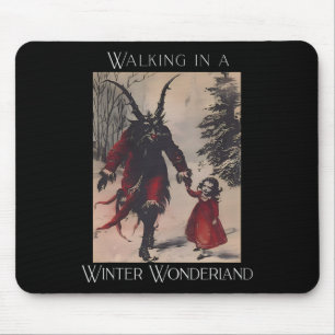 Retro Funny Walking In A Winter Wonderland Merry C Mouse Mat