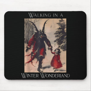 Retro Funny Walking In A Winter Wonderland Merry C Mouse Mat