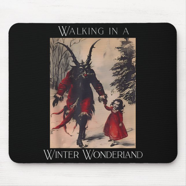 Retro Funny Walking In A Winter Wonderland Merry C Mouse Mat (Front)