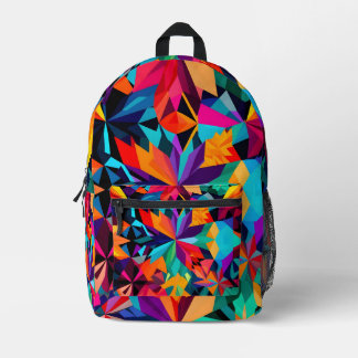 Retro Fusion: Bold Geometric Pattern  Throw Pillow Printed Backpack