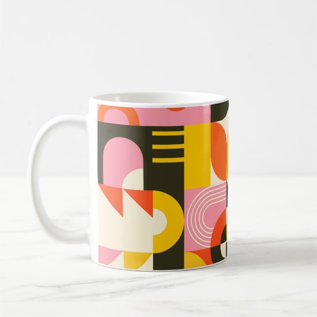 Retro Fusion Mug – Colourful Abstract Coffee Cup   (Left)
