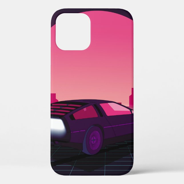 Retro future. 80s style sci-fi background with sup Case-Mate iPhone case (Back)