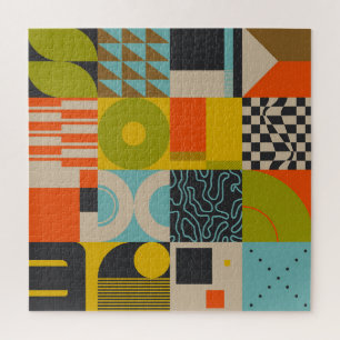 Retro future: abstract pastel artwork. jigsaw puzzle