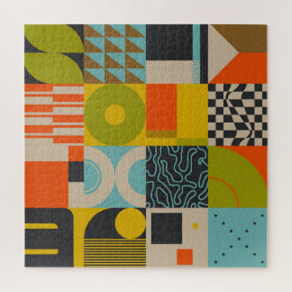 Retro future: abstract pastel artwork. jigsaw puzzle