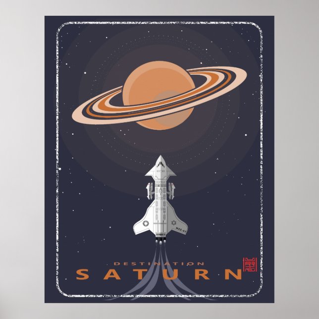 Retro Future Destination Saturn Poster (Front)