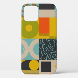 Retro future inspired artwork of abstract symbols  iPhone 12 case