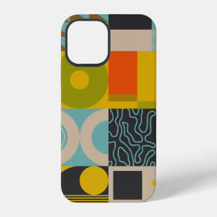 Retro future inspired artwork of abstract symbols iPhone 12 case