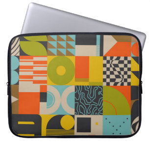 Retro future inspired artwork of abstract symbols  laptop sleeve