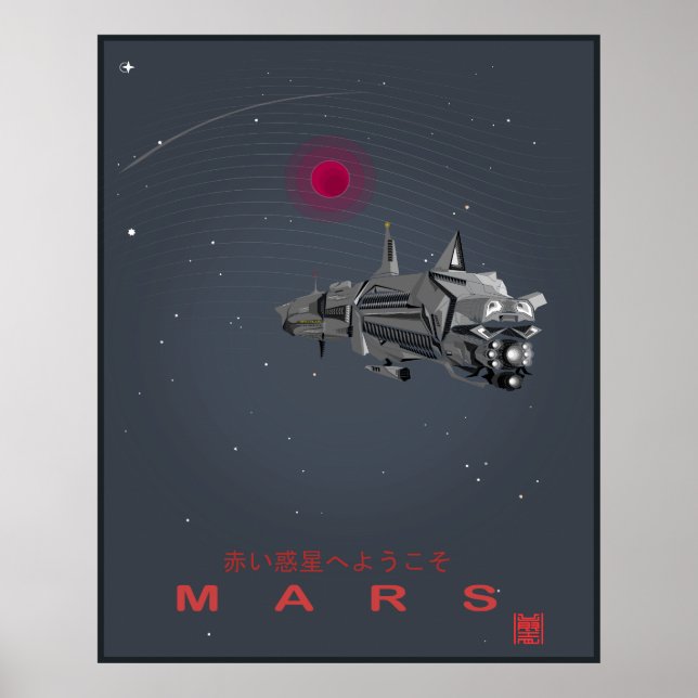 Retro Future Welcome to Mars Poster (Front)