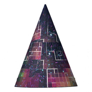 Retro Futurism: 80's Neon Geometric Party Hat