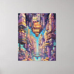 Retro Futurism Art Canvas