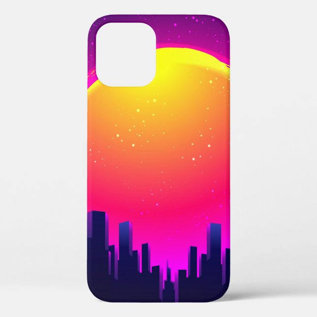 Retro Futurism. futuristic synth wave illustration Case-Mate iPhone Case (Back)