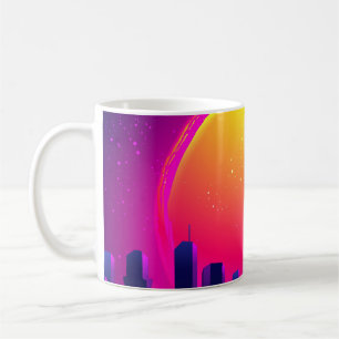 Retro Futurism. futuristic synth wave illustration Coffee Mug