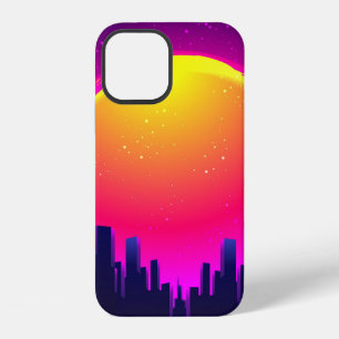 Retro Futurism. futuristic synth wave illustration iPhone 12 Case