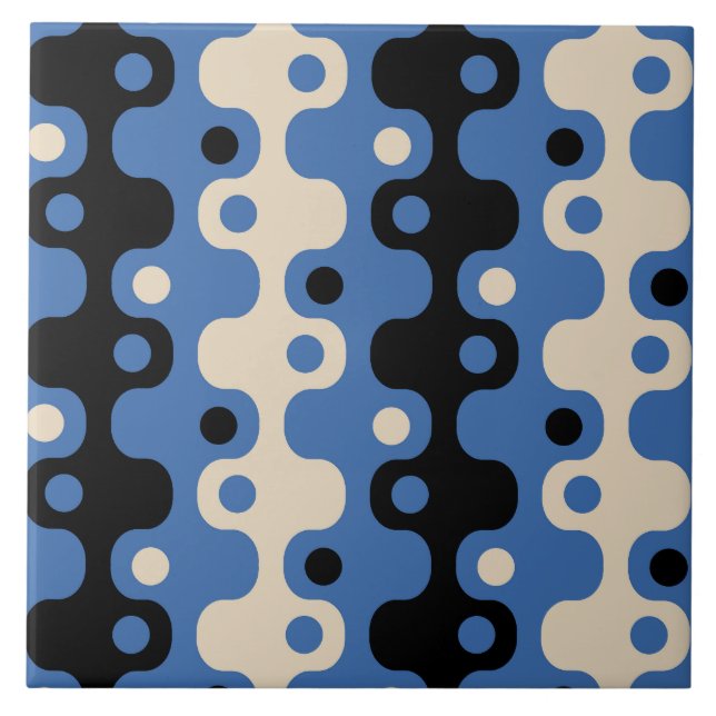 Retro Futuristic Abstract Pattern Tile (Front)
