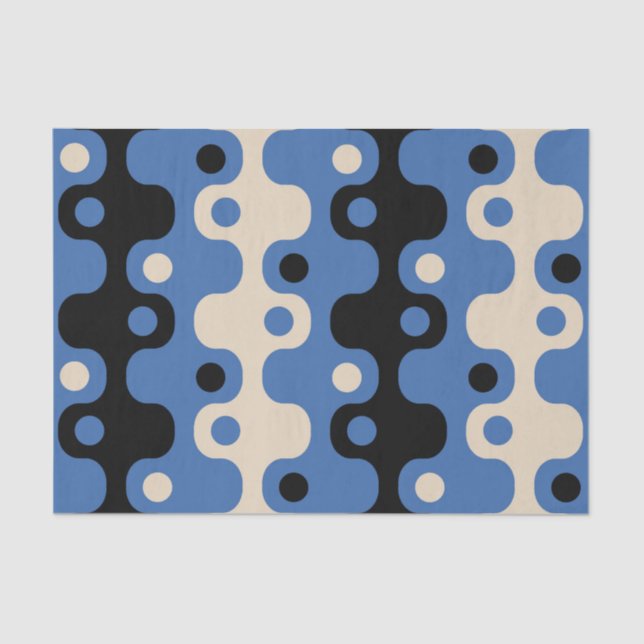 Retro Futuristic Abstract Pattern Tissue Paper (Front)