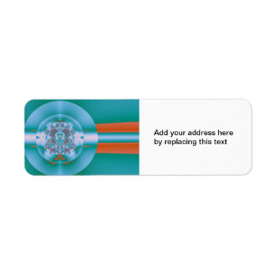 Retro Futuristic Aqua Coral Abstract Art