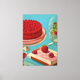 Retro futuristic cake Stretched Canvas Print