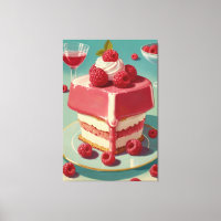 Retro futuristic cake Stretched Canvas Print