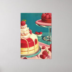 Retro futuristic cake Stretched Canvas Print