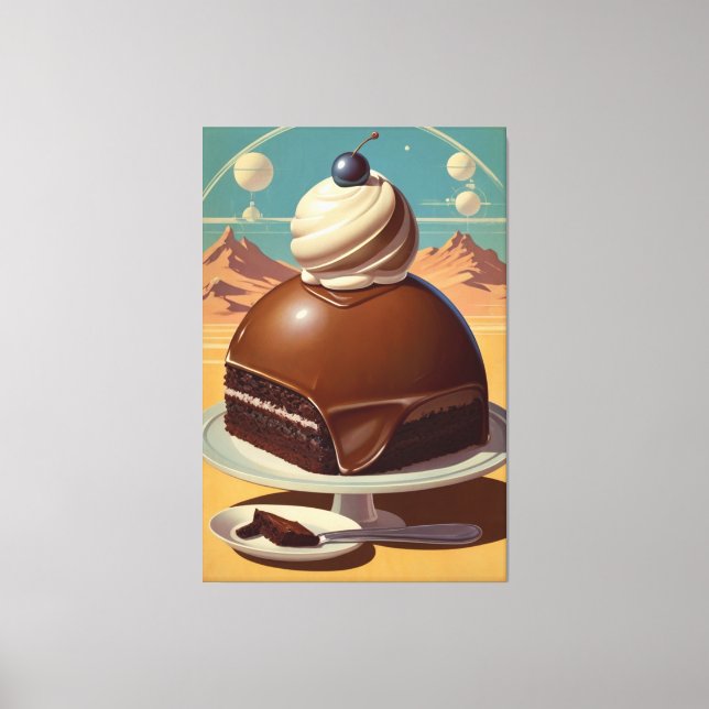 Retro futuristic cake Stretched Canvas Print (Front)