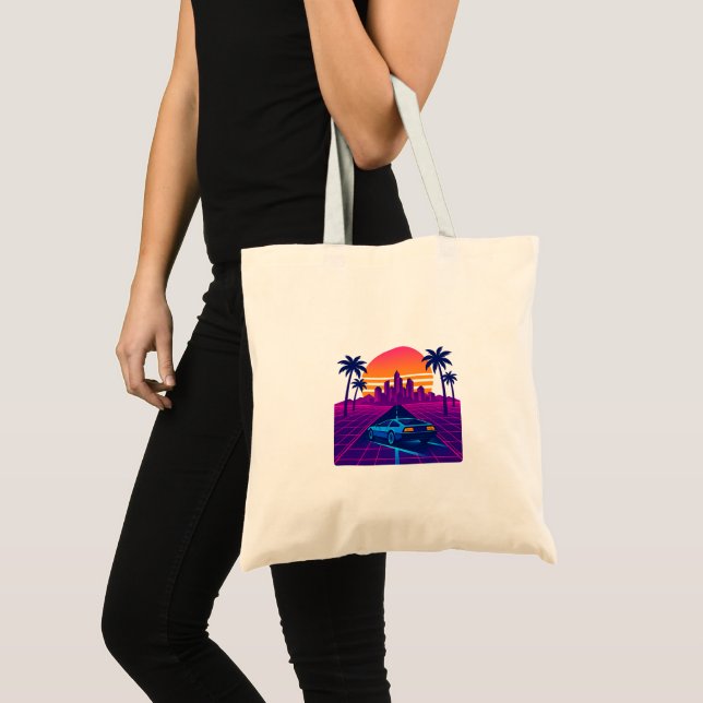 Retro-Futuristic Design Tote Bag (Front (Product))