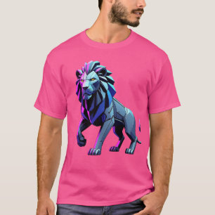 Retro-Futuristic Geometric Lion T-Shirt