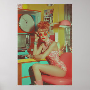 Retro Futuristic Glam Aesthetic Poster