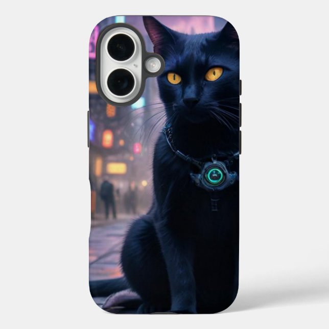 Retro futuristic kitty cat Case-Mate iPhone case (Back)