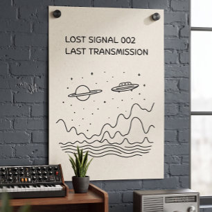 Retro Futuristic Lost Signal Space Transmission Poster